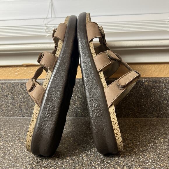 SAS Tripad Comfort Beige Womens Size 9 M Leather Sandals Slip On Slides Open Toe - Picture 4 of 10